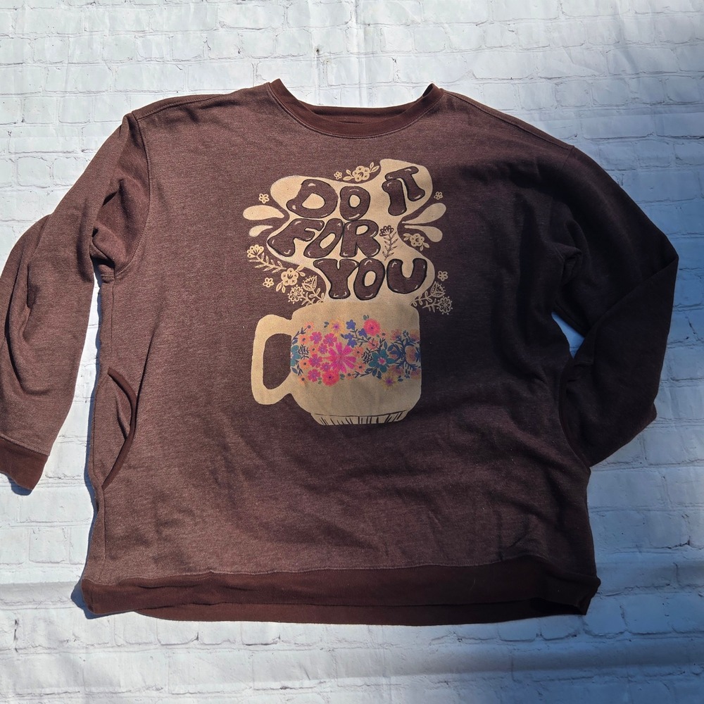 Natural Life Comfy Pocket sweatshirt Do it for you brown size xxl bobho cozy